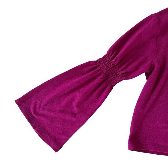 Vintage Y2K Bebe Girls Bling Logo Bell Sleeve Long Sleeve Top Shirt Size L / 14 - Picture 5 of 6